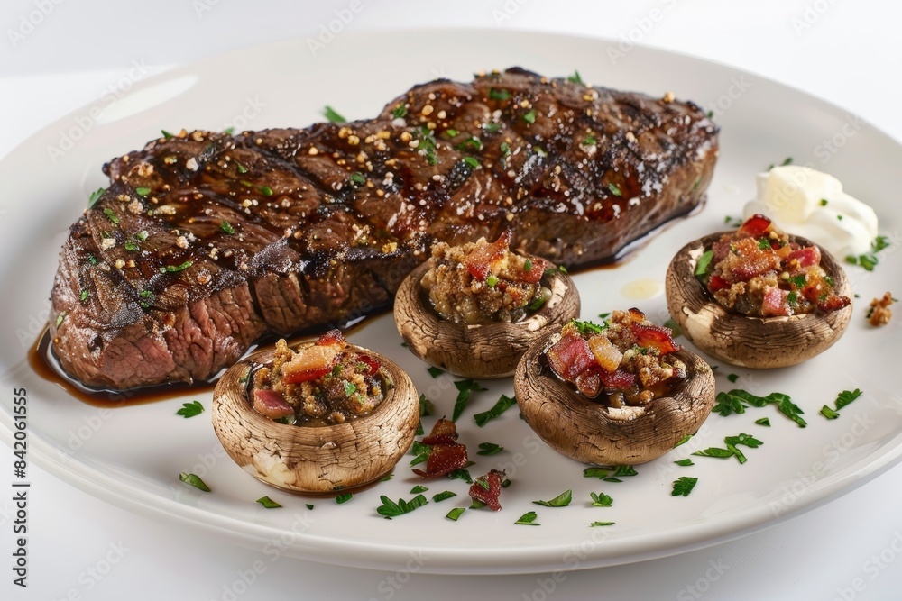 Heavenly Balsamic-Marinated Steak and Unstuffed Mushrooms Heavenly Balsamic-Marinated Steak and Unstuffed Mushrooms