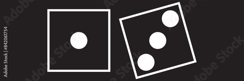 Set of monochrome dices. Vector isolated dice icons