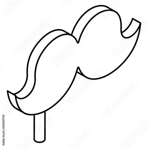 A trendy design icon of mustache prop
