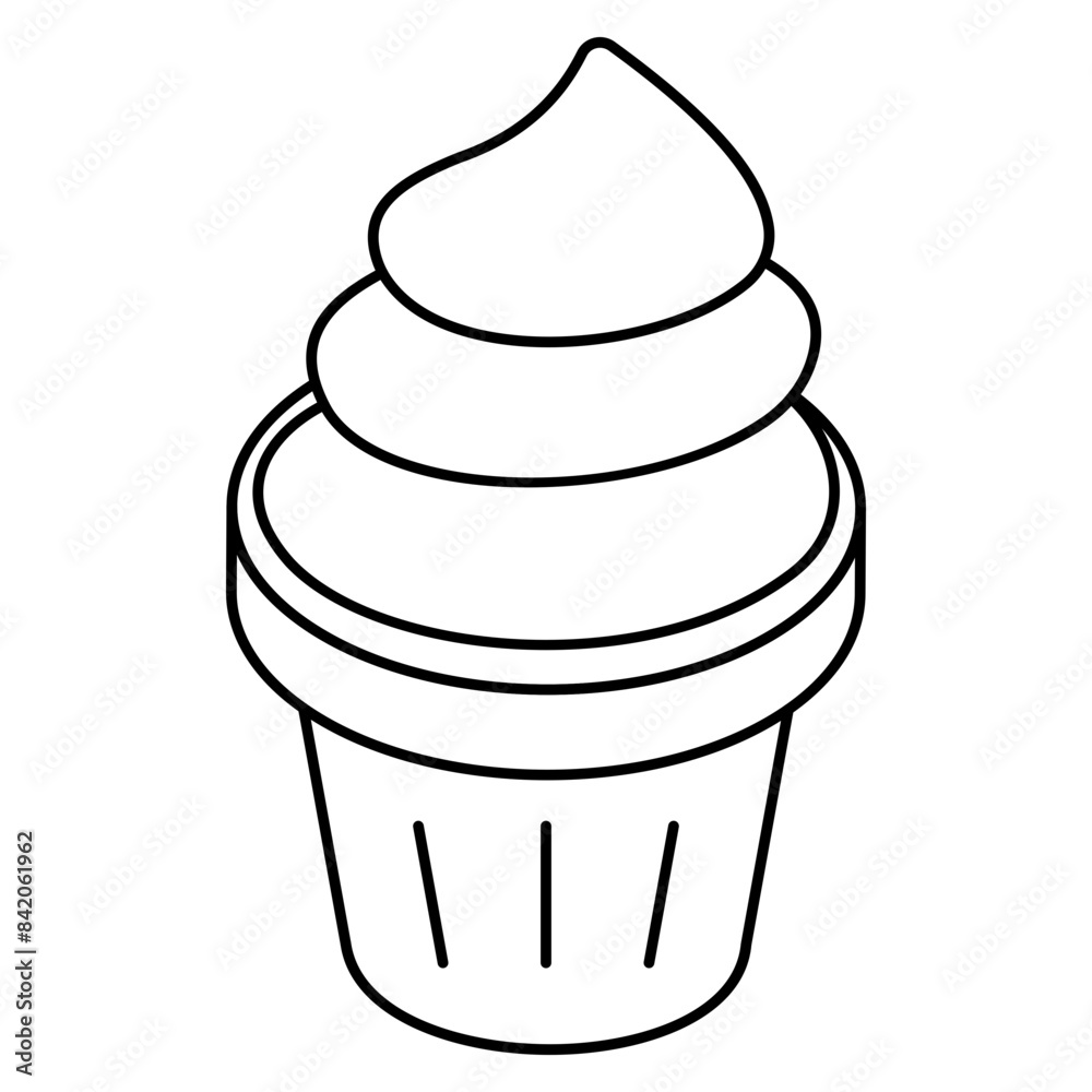 A colored design icon of ice cream cup A colored design icon of ice cream cup