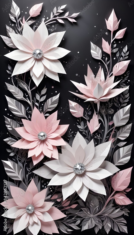 3d floral decorative wallpaper background