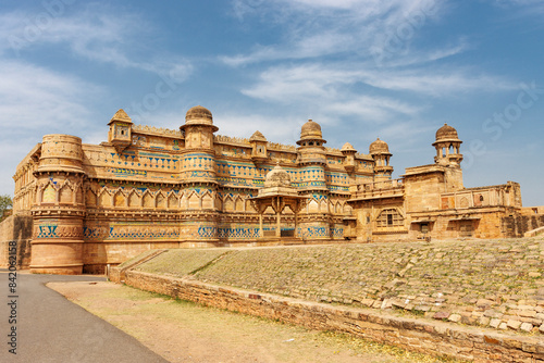 Exterior of Man Singh or Man Mandir Palace, Gwalior Fort in Gwalior, Madhya Pradesh, India, Asia