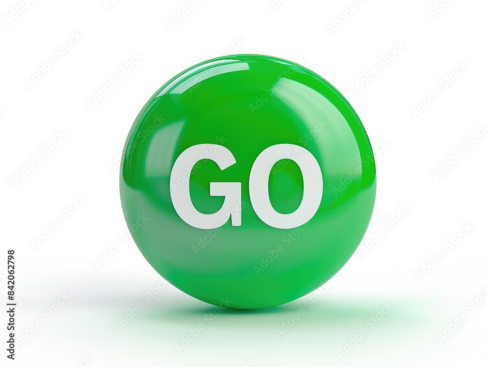 3d green button