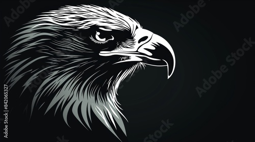 Vector clipart illustration portrait of a bald eagle.