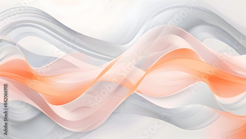 peach and grey color abstract wave background vector presentation design, simple shapes 