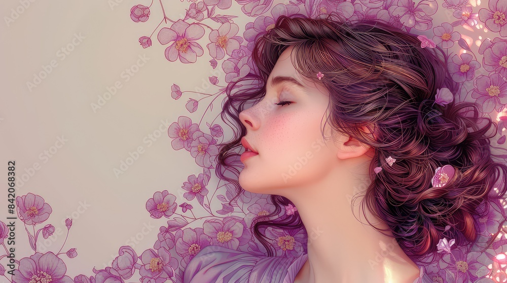 Elegant and Stylish Art Nouveau Woman - Ideal for Posters, Book Covers, and Fashion Illustrations