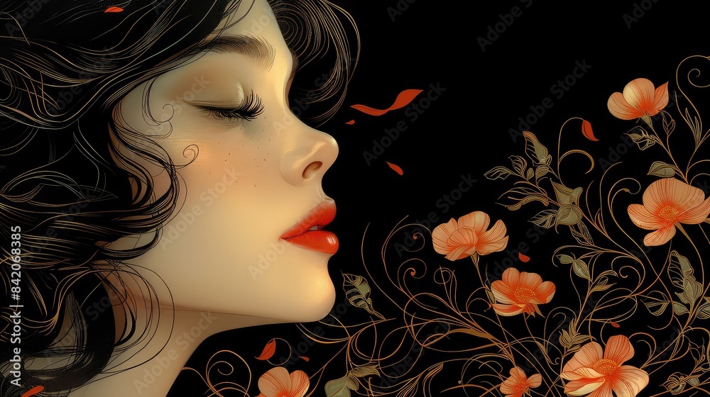 Elegant and Stylish Art Nouveau Woman - Ideal for Posters, Book Covers, and Fashion Illustrations Elegant and Stylish Art Nouveau Woman - Ideal for Posters, Book Covers, and Fashion Illustrations