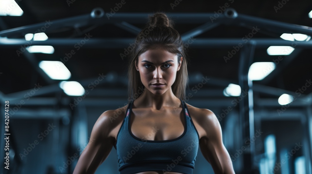 Close up image of attractive fit woman in gym. Fitness exercising Close up image of attractive fit woman in gym. Fitness exercising