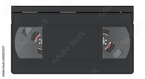 VHS Videotape, front view. 3D rendering isolated on transparent background