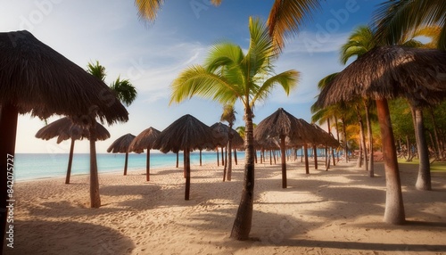playa del carmen beach palm trees mexico