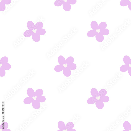Seamless pattern with lilac flowers 