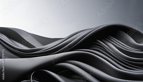 black smooth curves abstract background photo