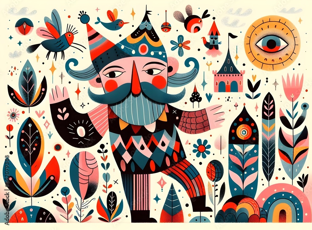 Ilustración infantil, personaje fantástico, cuento de hadas, saludo, wallpaper, variopinto, fantasía, para niños, infantil Ilustración infantil, personaje fantástico, cuento de hadas, saludo, wallpaper, variopinto, fantasía, para niños, infantil