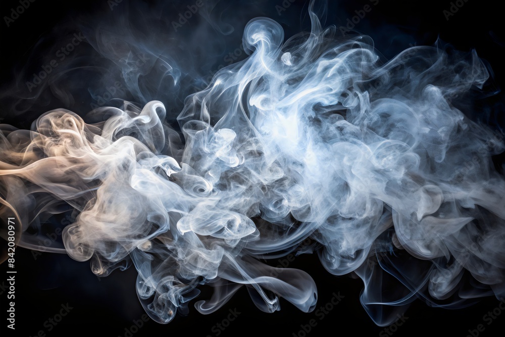 Fototapeta premium White smoke with black background