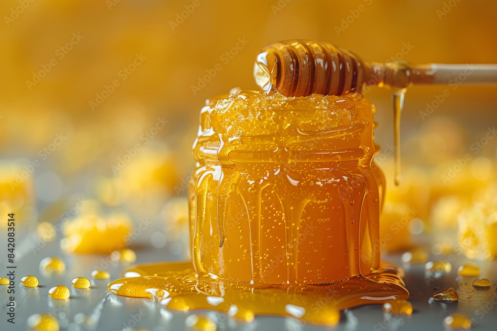 Jar of Honey with Dripping Honey Jar of Honey with Dripping Honey