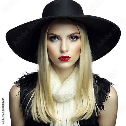 high fashion look.glamor closeup portrait of beautiful stylish blond young woman model with bright © shahzaib