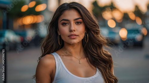 Stunning portrait of a beautiful latina female influencer and model © The A.I Studio