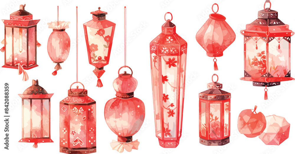 Fotografie chinese red lantern clipart vector for graphic resources