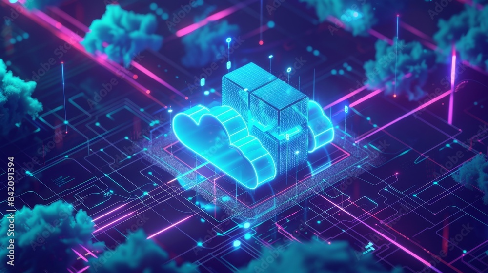 Futuristic Cloud Computing Network with AI Generative AI