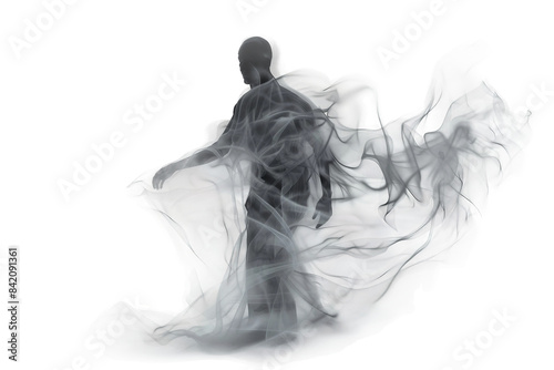 Moving Object Leaving Behind Ghostly Trail Isolated on Transparent Background