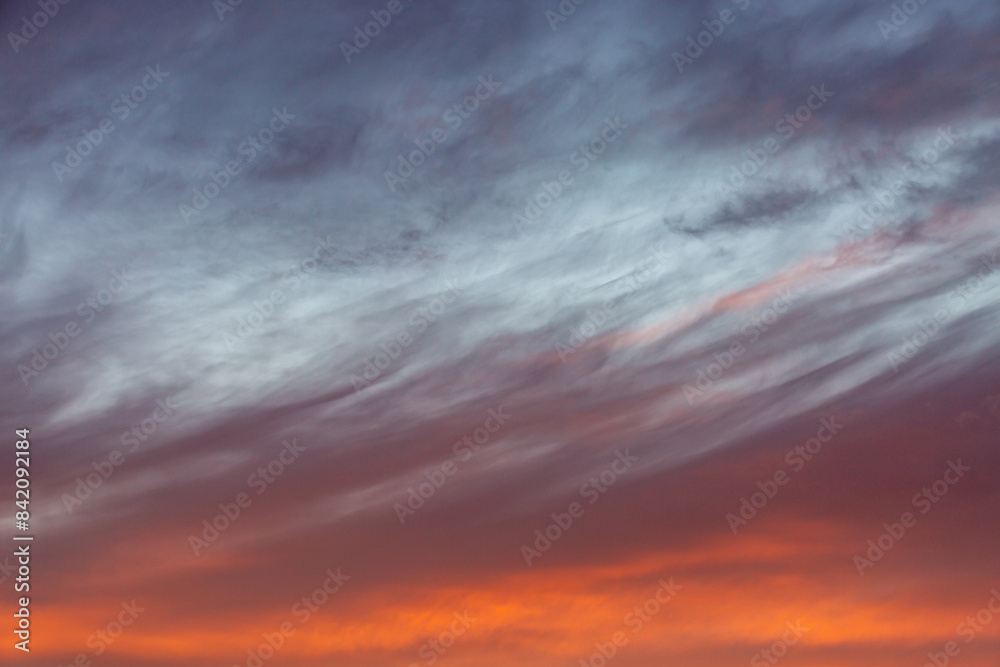 Wispy clouds at sunset in Cornwall