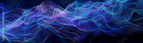 .Abstract Digital Landscape with Wave Patterns