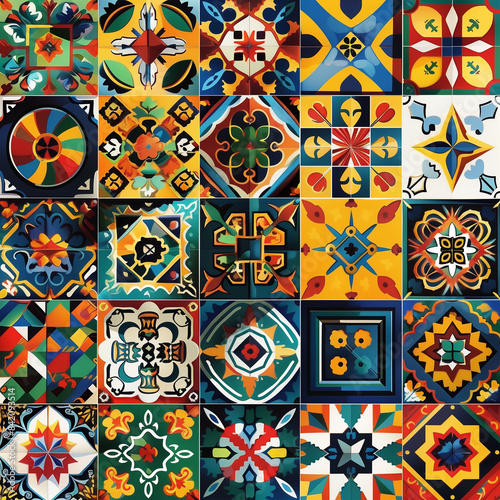 Colorful Geometric Pattern with Intricate Designs