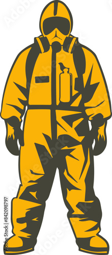 Vector Illustration of a Hazmat Suit - Safety and Protection