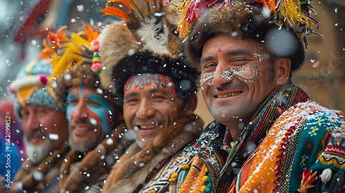 Men celebrating traditional ethnic New Years festival