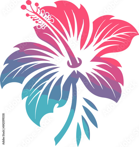 Colorful Hibiscus Flower Vector with Modern Gradient Design