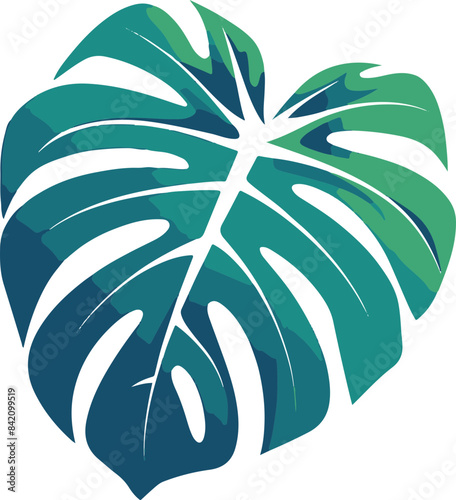 Vector Monstera Leaf: Nature, Serenity, and Tropical Vibrance