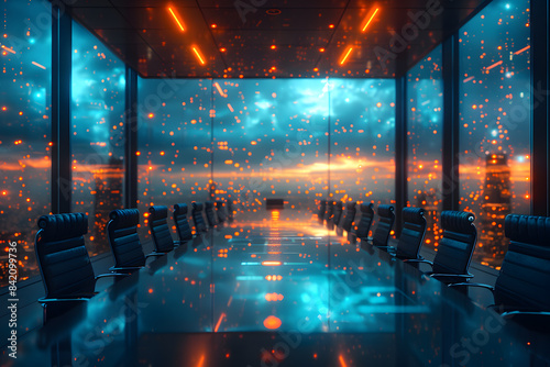 Luxury Business Conference Room with Advanced Tech