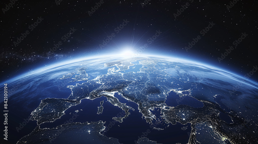 Obraz premium outstanding space view of the earth, city lights