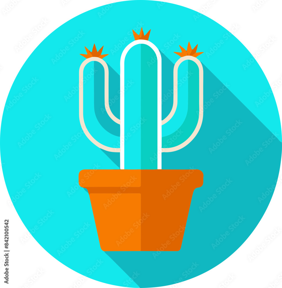 Minimalist Icon of Potted Cactus Representing Resilience and Growth Minimalist Icon of Potted Cactus Representing Resilience and Growth