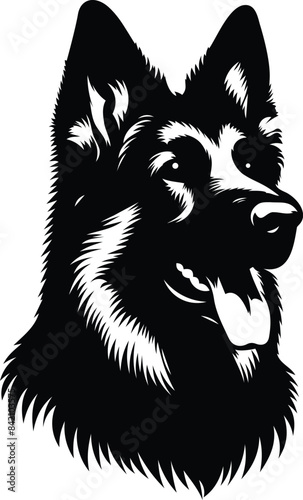 High-Quality German Shepherd Silhouette Vector Illustration