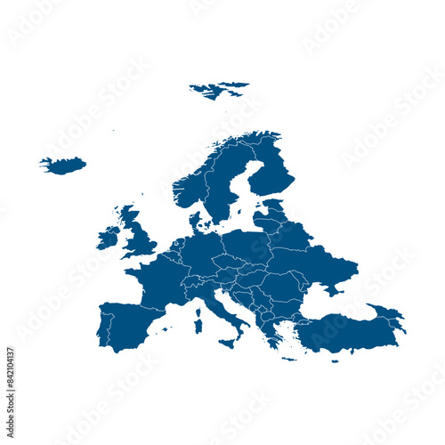 Europe map on a white background, flat style. Minimalistic Europe map. Navigation or union concept. Travel concept.