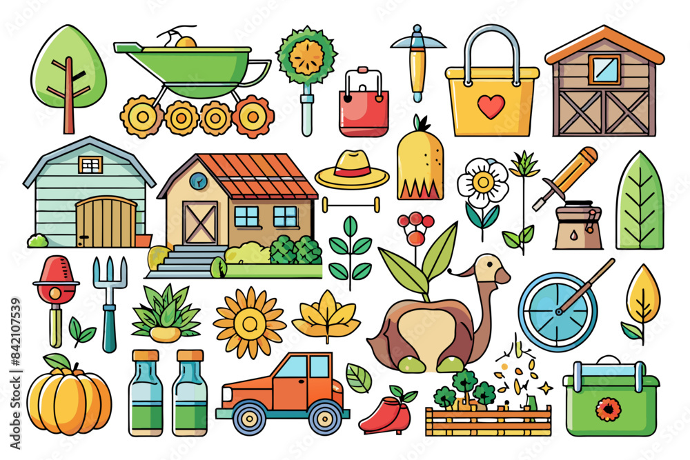Fototapeta premium garden icons set