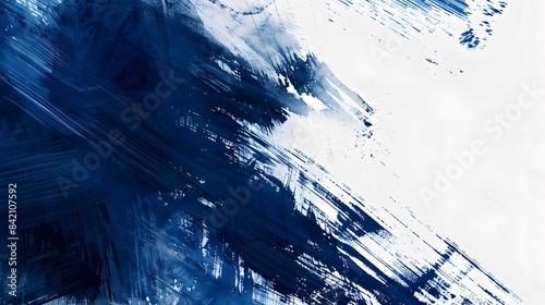 Obraz na płótnie Abstract navy blue and white background with grunge brush strokes w salonie
