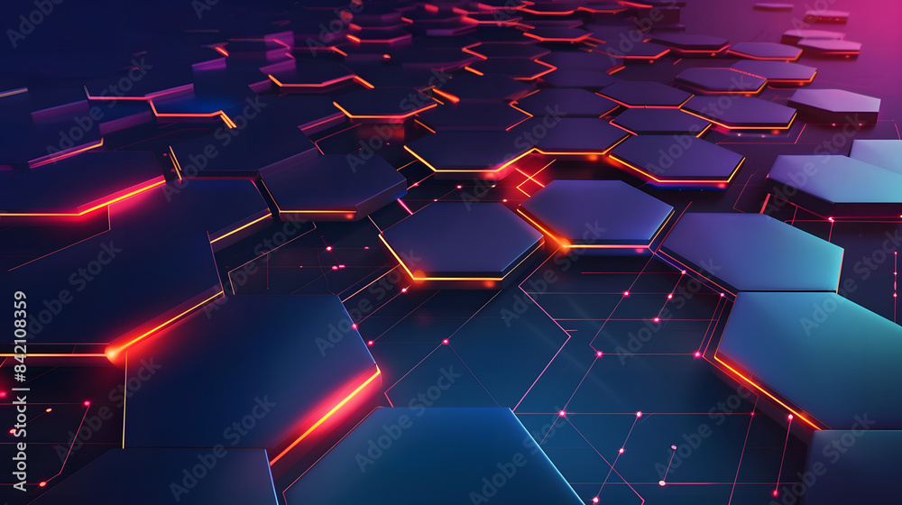 Obraz premium Abstract background with hexagon pattern for technology concept vector presentation design template banner illustration 