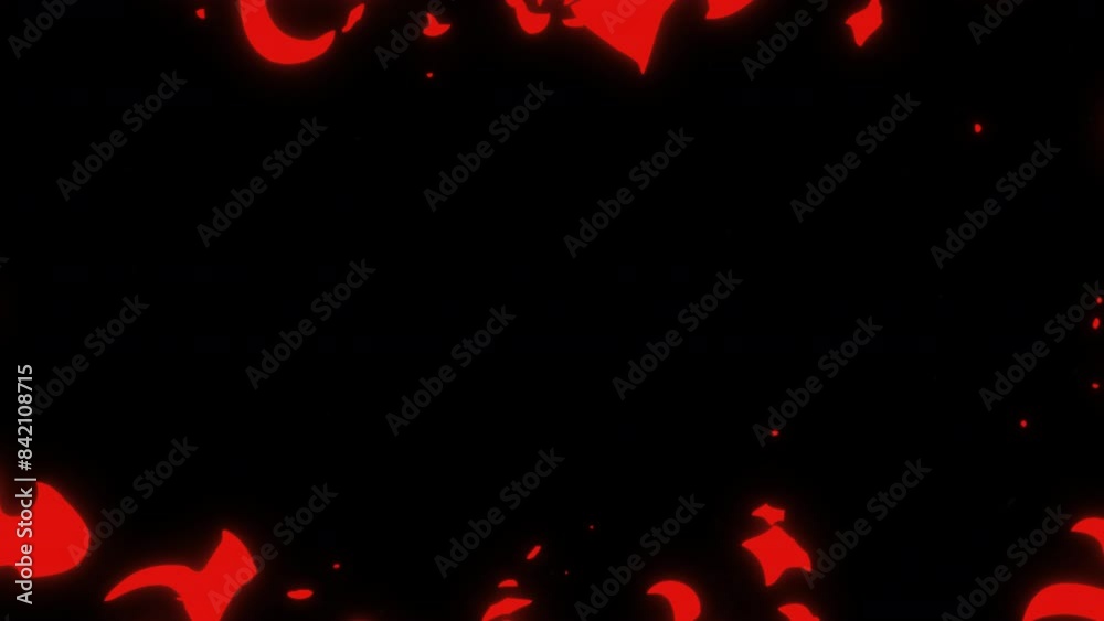 Cartoon fire with alpha channel, anime fire with transition