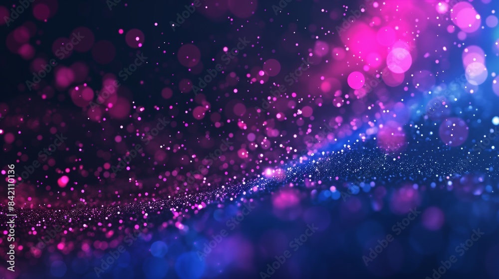 A dark blue and pink gradient background with particles of light. A dark blue and pink gradient background with particles of light.