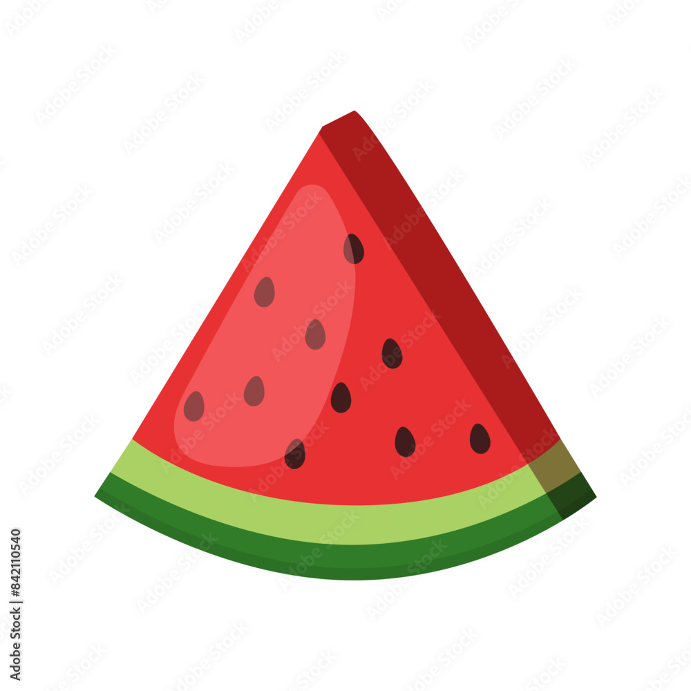 A piece of watermelon. Icon isolated on white background A piece of watermelon. Icon isolated on white background