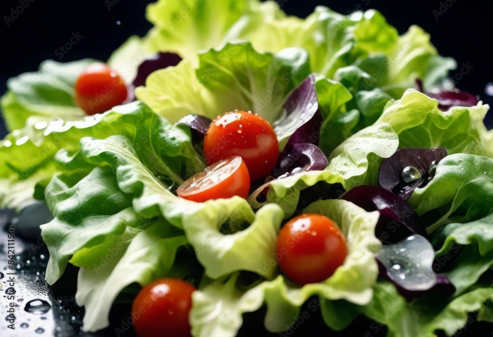 fresh salad with green leaves and cherry tomato for vegetarian meal fresh salad with green leaves and cherry tomato for vegetarian meal