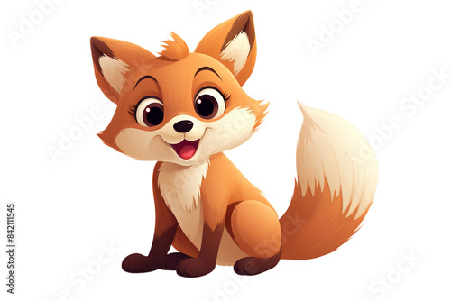 A PNG image portrays a cartoon mammal, specifically a fox © Nate