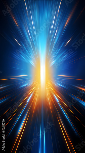 Abstract background with light speed lines and glowing starry sky