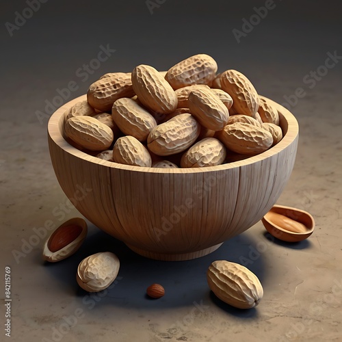 A bowl off traditional Penuts realistic 3d abstract Ai Generated by Rizwanofficial