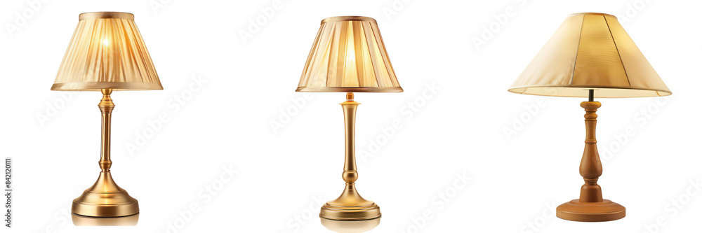 Set of Lamp shade isolated on transparent background Set of Lamp shade isolated on transparent background