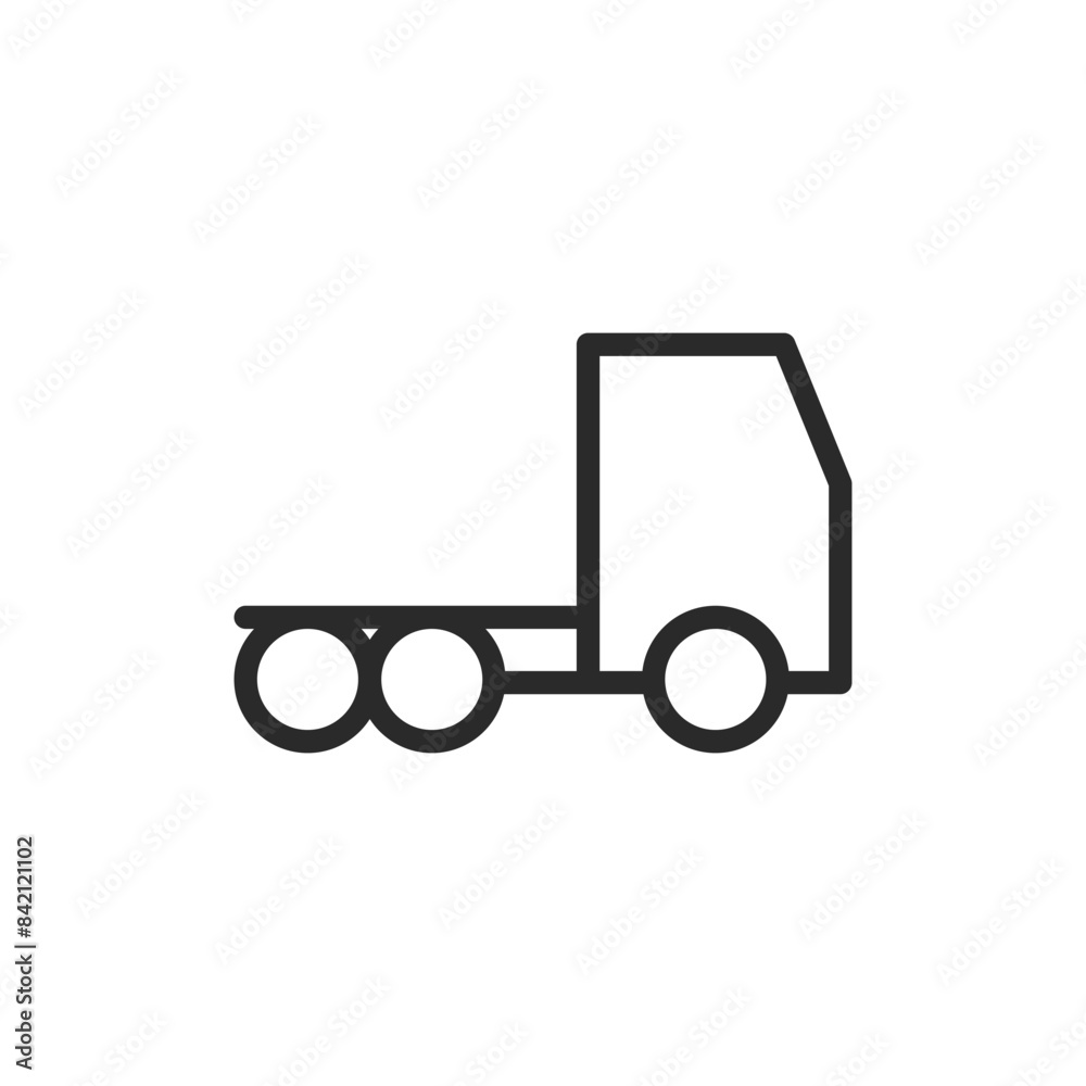 Truck without bed, linear style icon. Editable stroke width Truck without bed, linear style icon. Editable stroke width