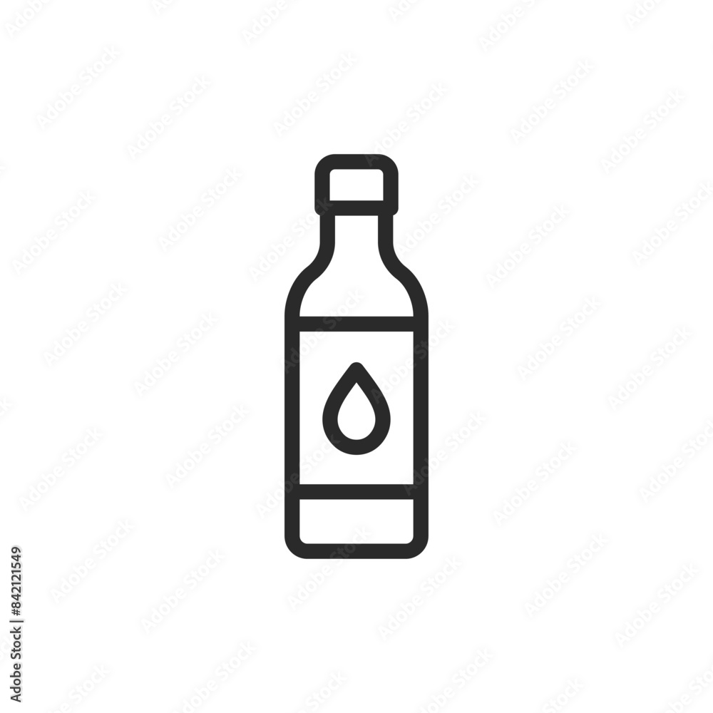 Oil in bottle, linear style icon. Editable stroke width Oil in bottle, linear style icon. Editable stroke width