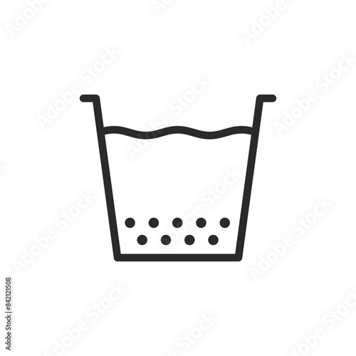 Water sedimentation, linear style icon. sedimentation process in water treatment. Editable stroke width.
